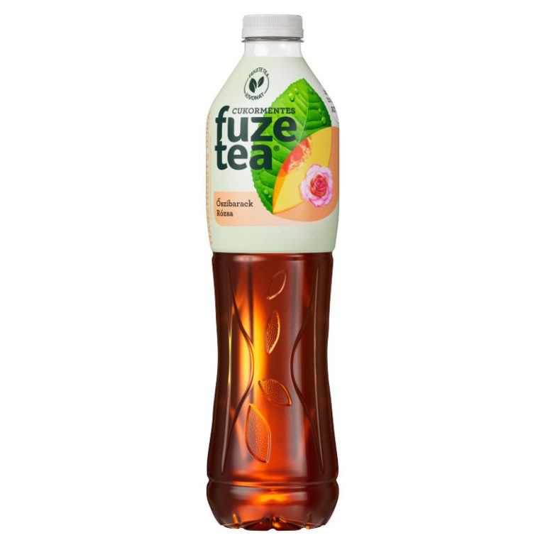 Fuze Tea szénsavmentes őszibarack- és rózsaízű cukormentes üdítőital fekete tea kivonattal 1,5 l