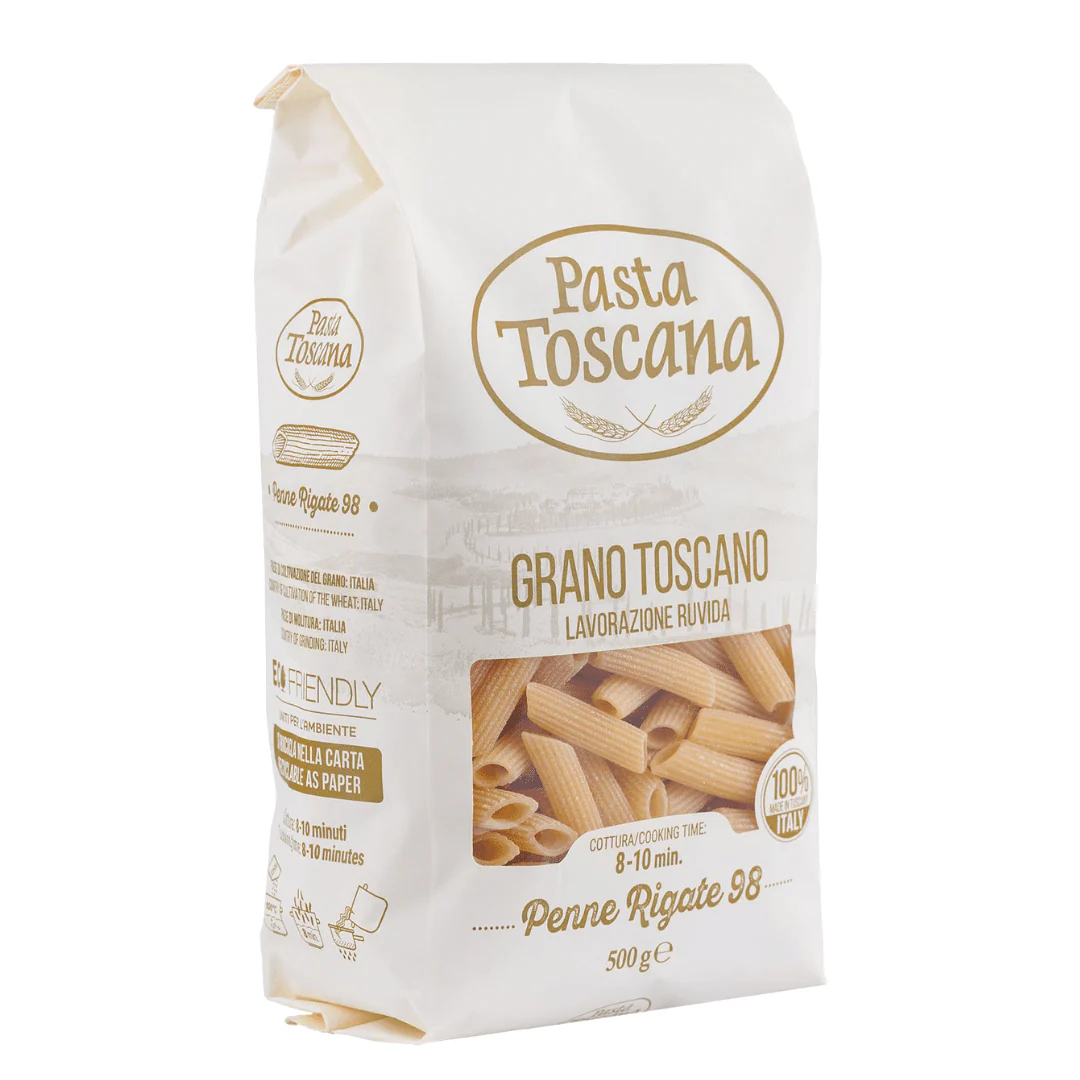 Pasta Toscana Penne Rigate (n° 98) prémium olasz durumbúza tészta 500g