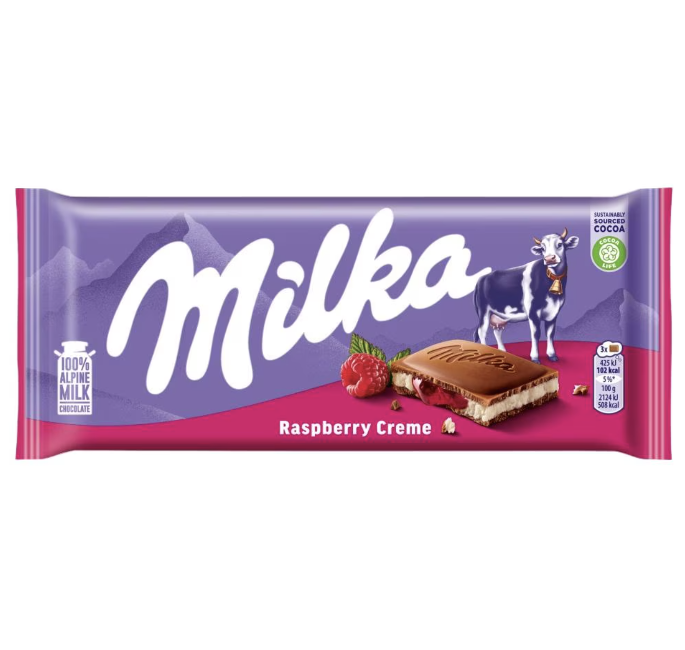 Milka málna krémes terjcsokoládé 90-100g